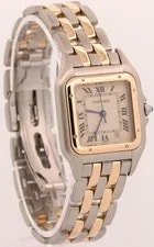 Cartier Panthere Midsize Ivory 18K Gold Steel TWO ROW 27mm Quartz 83949 4