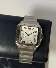 Cartier Santos de Stainless Steel White WSSA0018, Large 3