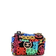 Chanel 19 Flap Quilted Graffiti Print Fabric Medium 3