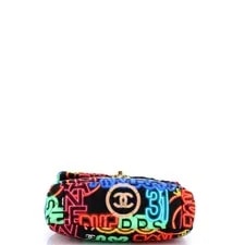 Chanel 19 Flap Quilted Graffiti Print Fabric Medium 4
