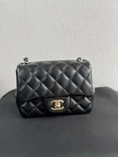 Auth Chanel Square Classic Flap GHW Rank A+ 16cm 2