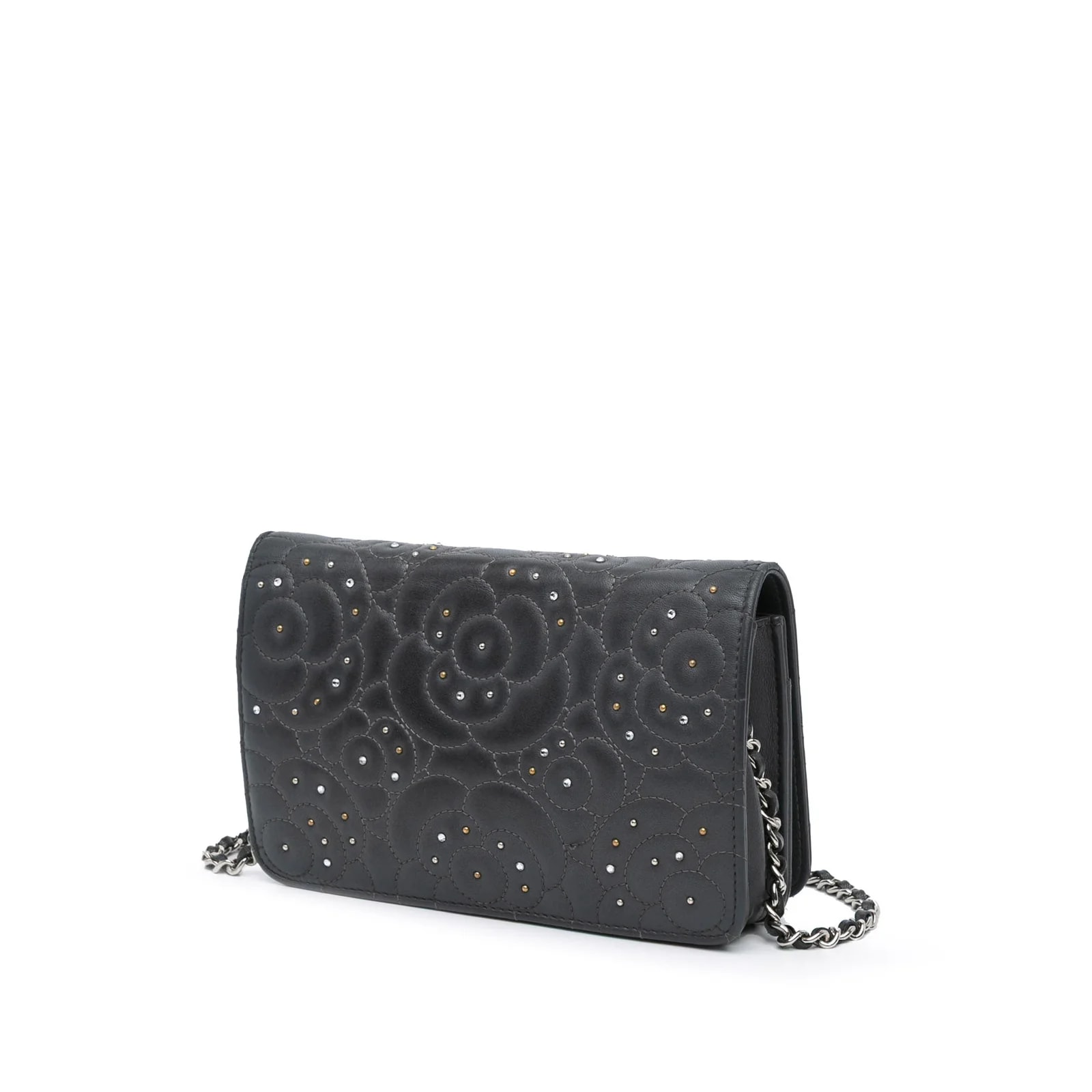 CC Studded Camellia Wallet on Chain 2