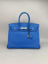 Hermes Birkin 35 Retourne Mykonos Palladium Hardware Preowned Square N 2