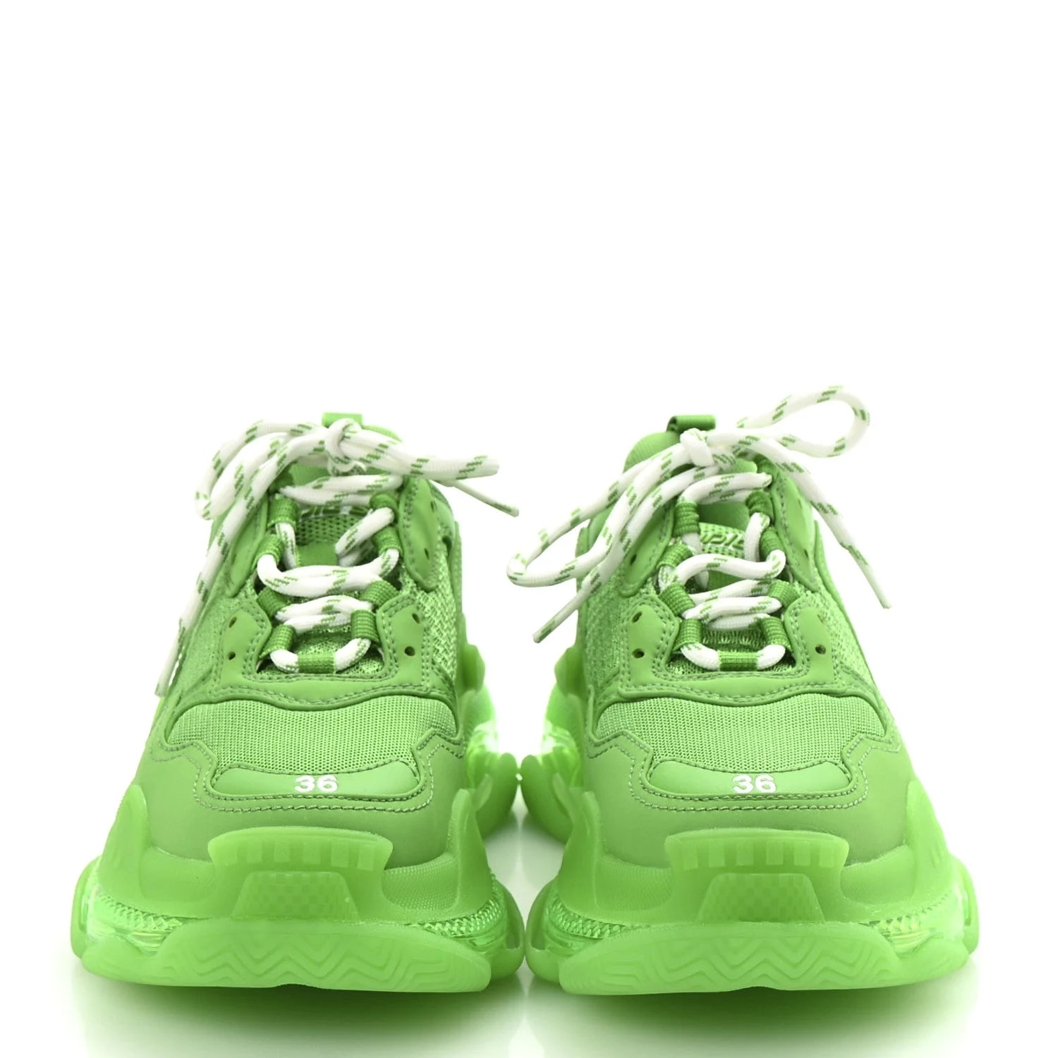 Fabric Clear Sole Triple S 36 Fluo 2