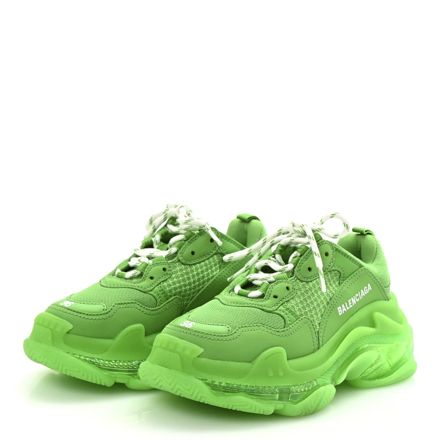 Fabric Clear Sole Triple S 36 Fluo 3