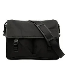 Prada — Prada Triangle Logo Plate Messenger Leathe — Handbag — resale