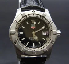 Tag Heuer 2000 Series WK1310-1 QZ Black Dial With Leather Strap 2