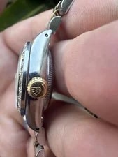 Rolex 18K Date Silver Stick Dial Diamond Bezel Jubilee Band Ref# 69173 3