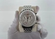 Breitling Navitimer GMT Auto Chronograph Date 48mm Silver Dial SS Bracelet 3