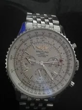 Breitling Navitimer GMT Auto Chronograph Date 48mm Silver Dial SS Bracelet 4