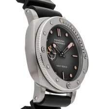 Panerai Submersible Navy SEALs Steel Auto 44mm Black Dial Strap PAM 1518 3