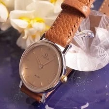 Omega de Ville Gold Combo Leaf Hands 23mm Diameter Drop Shape Quartz Ladie 2