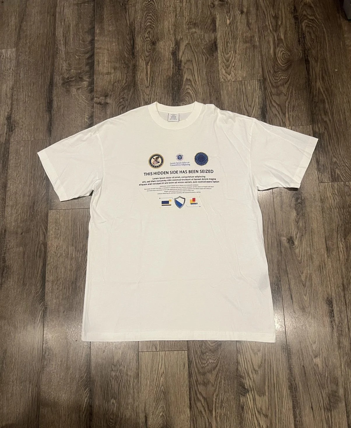 Vetements — Vetements Seized Site T-Shirt — streetwear — resale
