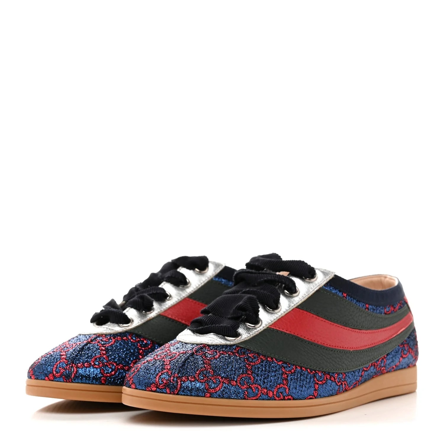 Lurex Web GG Monogram Falacer Sneakers 35.5 Iridescent 4
