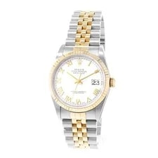 Rolex Datejust 36 16233 White Roman Dial Steel 18k Yellow Gold 2000 3