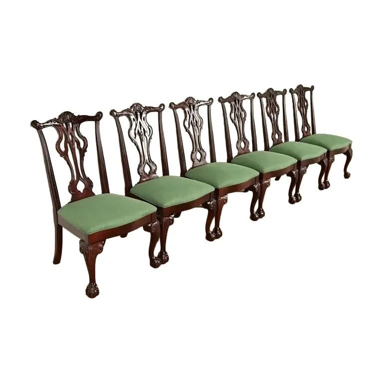 Thomasville — Thomasville Chippendale Carved Mahogany Dining , Set of Six — Furniture — resale