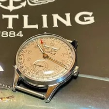 Working Breitling Triple Calendar Venus 203 Manual Wind 1950s 3