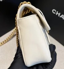 Gucci Marmont Mini Chain Crossbody White Gold Classic 3