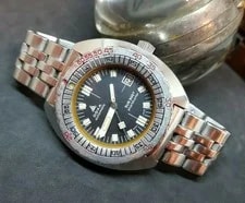 70'S Doxa SUB 300T Sharkhunter Diver Black Dial Date Auto Man's /X099 2
