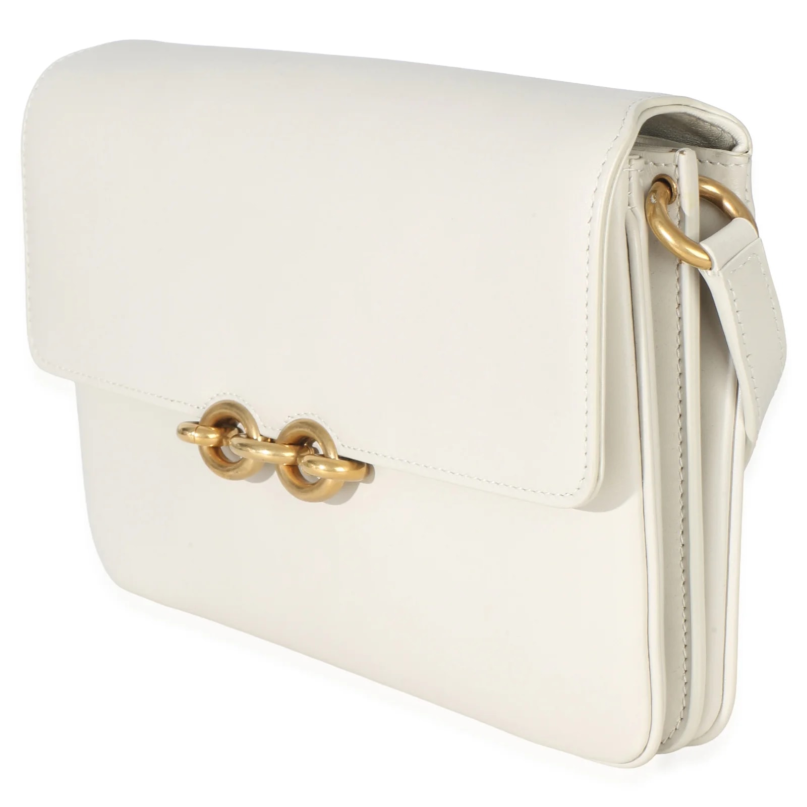 Saint Laurent Smooth le Maillon Satchel Neutral; 4