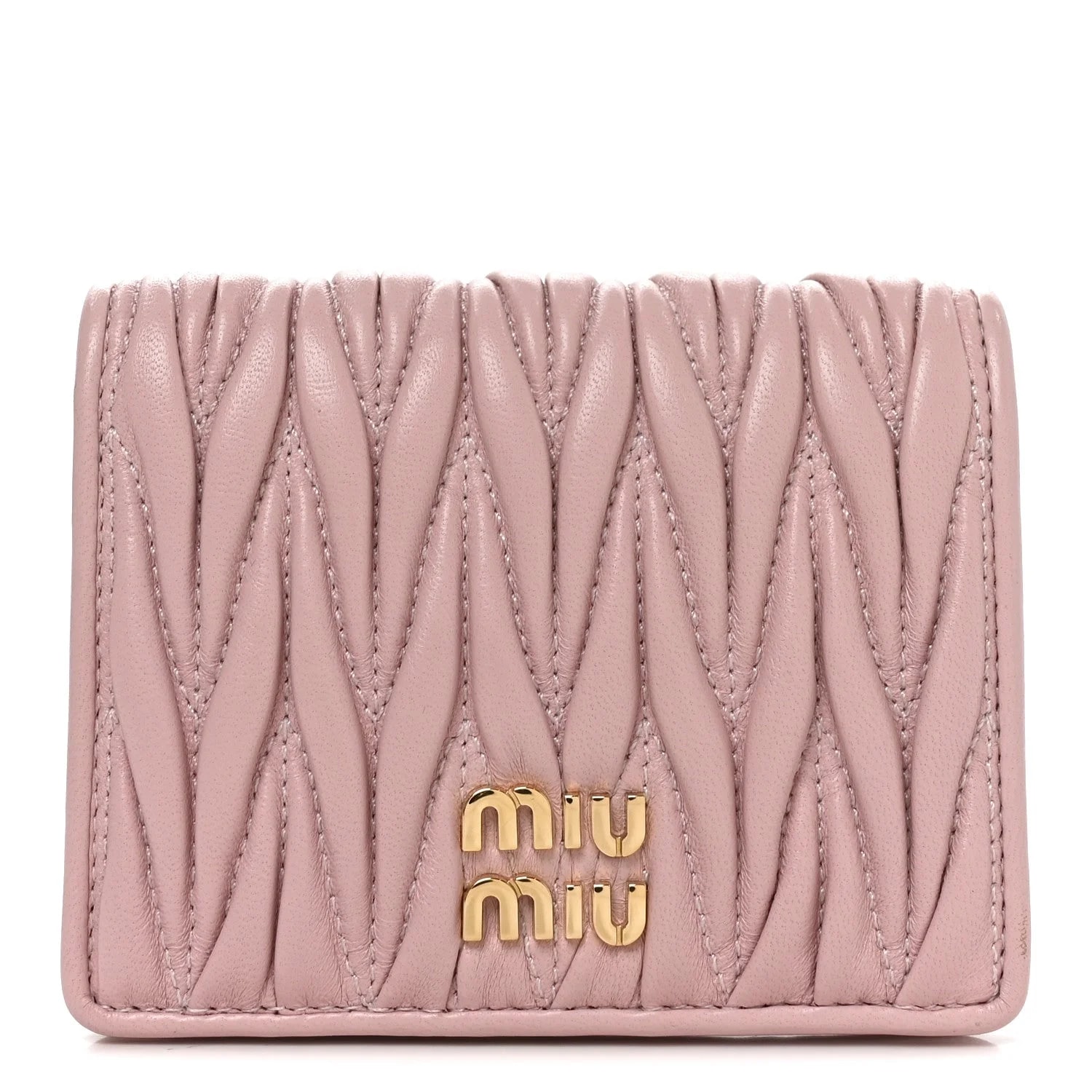 Miu Miu — Matelasse Bi-Fold Compact Wallet Alabaster — Accessory — resale