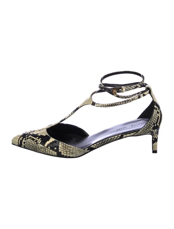 Khaite — Animal Print T-Strap — Designer Shoe — resale