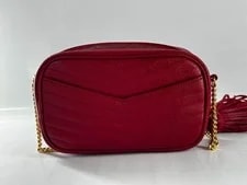 Saint Laurent Chevron Quilted Tassel Logo Small Crossbody Dust 2