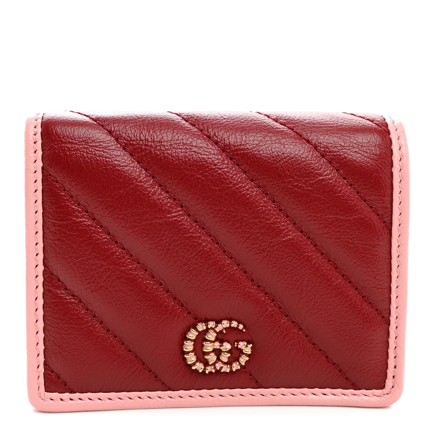 Gucci — Azalea Enamel Matelasse Diagonal Torchon GG Marmont Card Case New Wild — Accessory — resale