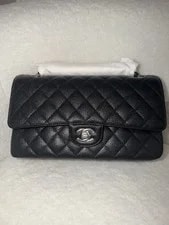 Chanel Small Classic Double Flap Shiny SHW New/receipt 2