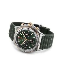 Breitling Chronomat B01 42mm Green Dial 18K Two-Tone Rubber Strap UB0134131L1S1 3