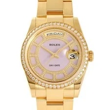 Rolex — Rolex Day Date 118348 Automatic Winding 36mm Lavender 18k Yellow Gold Diamond — Watch — resale