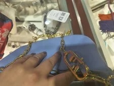 Fendi Small Baguette Zip Closure Logo Chain Strap 3