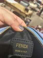 Fendi Small Baguette Zip Closure Logo Chain Strap 4