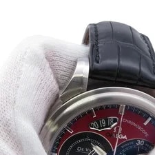 Omega de Ville 4851.61.31 Stainless Steel / Leather 41mm Red Dial #TZW356 4