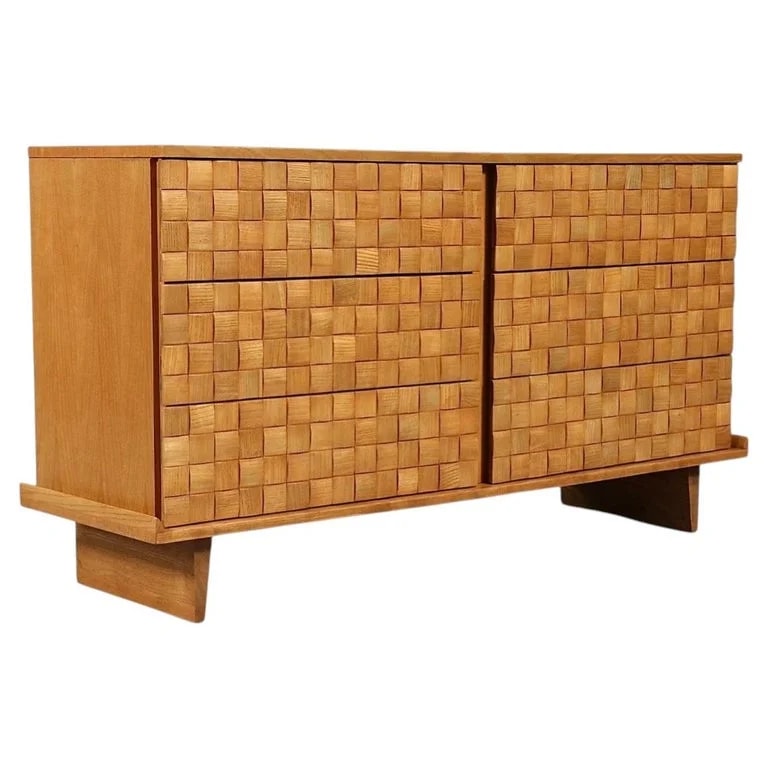 Brown Saltman, Paul Laszlo — Expertly Restored - California Modernist "Basket Weave" Dresser By Paul Laszlo — Furniture — resale