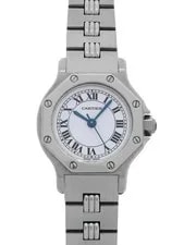 Cartier — Cartier Santos Octagon Sm Godron Santos Octagon White #4117 — Watch — resale