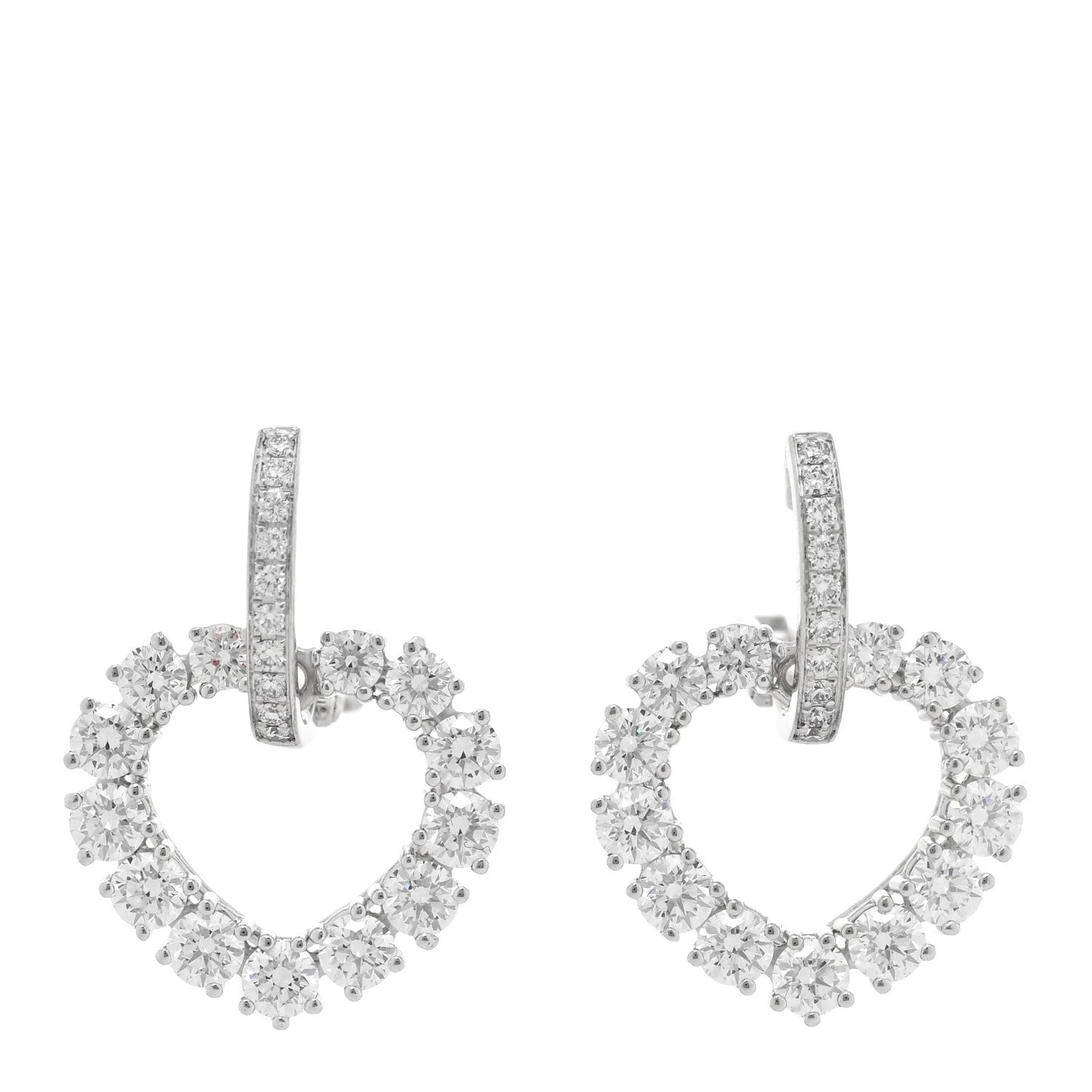 Chopard — 18K White Gold Diamond L'Heure du Diamant Heart Earrings — Watch — resale