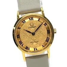[Cal'd] 1970s Omega de Ville Cal.625 Floral Gold 32mm Manual Japan Z352 3