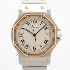Cartier — Cartier Santos Rondo LM W2001583 Ss×yg QZ Ivory-Face Pillow Sticking — Watch — resale