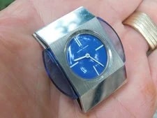 1960's Jaeger Pierre Cardin Automatic Space Age Blue Face & Lucite Works 2
