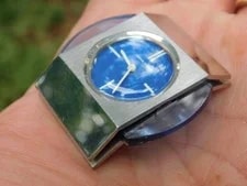 1960's Jaeger Pierre Cardin Automatic Space Age Blue Face & Lucite Works 3