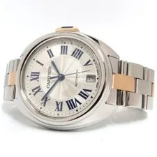 Cartier — Cartier Cle de 18K Rose Gold & Stainless Steel Silver Dial W2CL0003 3856 — Watch — resale
