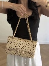Chanel — New 26A Chanel Pony Hair Polka Dot Classic Medium Flap Blazy — Handbag — resale