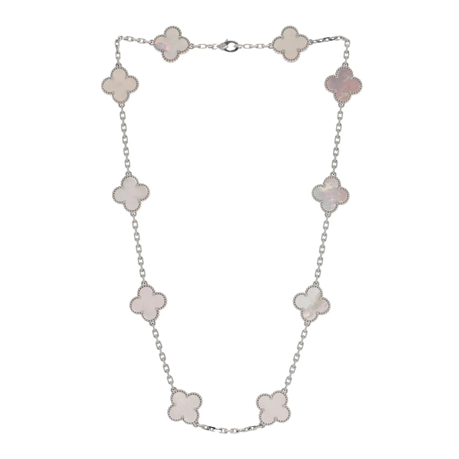 18K White Gold Mother of Pearl 10 Motifs Alhambra 3