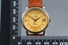 New Batt Omega de Ville Prestige Cal.1532 36mm Gold Dial Qz 4