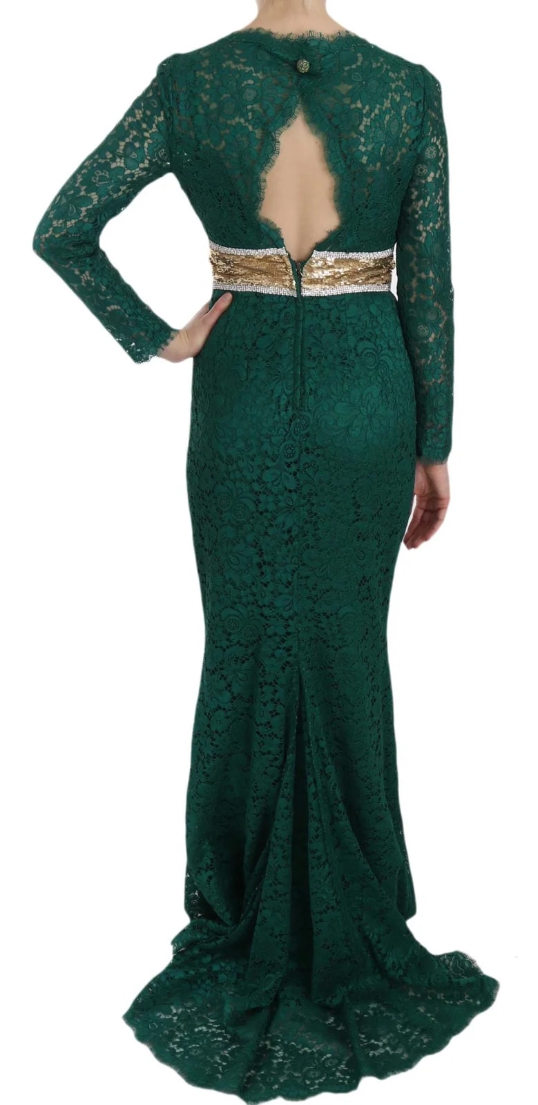 Dolce & Gabbana Belt Lace Sheath Gown Dress 2