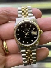 Rolex Datejust 16233 Black Diamond Dial 36mm Box and Papers 3