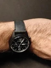 Bell and Ross br-126-94-sc Black Chronograph Tudor Black Bay Strap Swiss 4