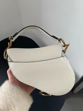 Christian Dior Bag PM Top Handle White Gold Classic 3