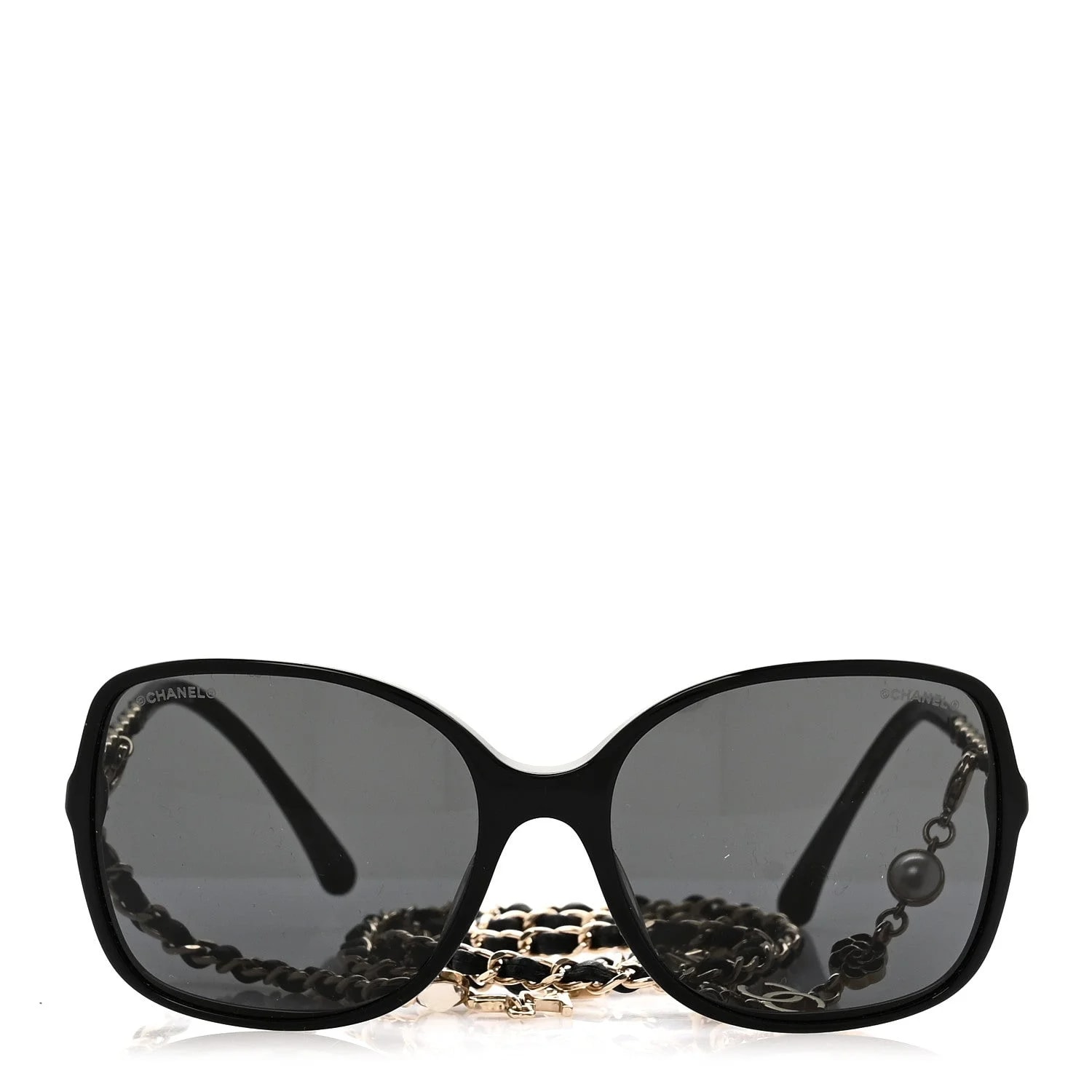 Acetate Metal Square Chain Sunglasses 5210-Q 2